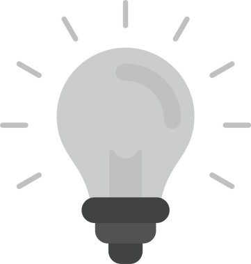 Ampul Simgesi, Web Kullanımı için Basit Vektör İllüstrasyonu