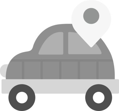 Web Kullanımı için Otomobil Simgesi, Basit Vektör İllüstrasyonu