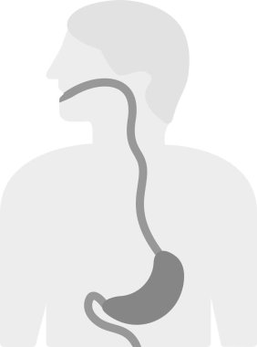 Esophagus Simgesi, Web Kullanımı için Basit Vektör İllüstrasyonu