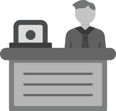 Web Kullanımı İçin Sıkı Çalışma Simgesi, Basit Vektör İllüstrasyonu