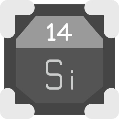 14 Silikon Simgesi, Web Kullanımı için Basit Vektör İllüstrasyonu