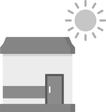 Solar House Simgesi, Web Kullanımı için Basit Vektör İllüstrasyonu
