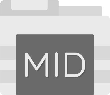 Web Kullanımı için MID Dizin Simgesi, Basit Vektör İllüstrasyonu