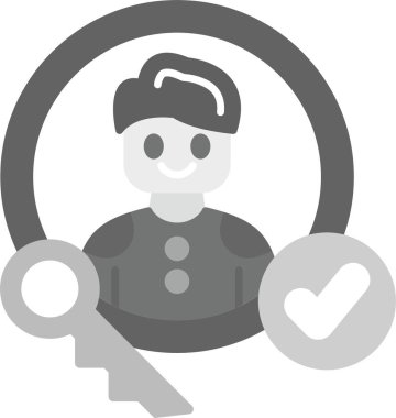 Web Kullanımı için Erişim Seviyesi Simgesi, Basit Vektör İllüstrasyonu