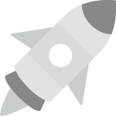 Roket Simgesi, Web Kullanımı için Basit Vektör İllüstrasyonu