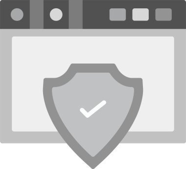 Web Kullanımı için Güvenlik Simgesi, Basit Vektör İllüstrasyonu