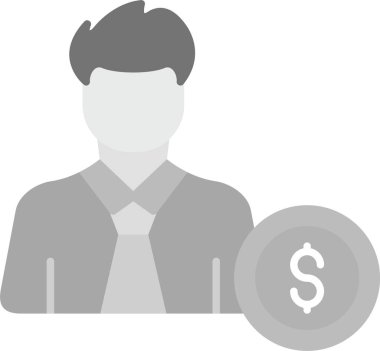 Web Kullanımı için Kullanıcı Para Simgesi, Basit Vektör İllüstrasyonu