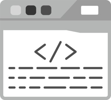 Web Kullanımı için Kodlama Simgesi, Basit Vektör İllüstrasyonu