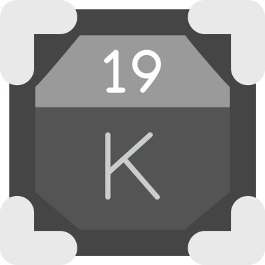 Potasyum Simgesi 19, Web Kullanımı için Basit Vektör İllüstrasyonu