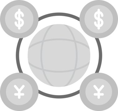 Web Kullanımı için Dünya Finansal Simgesi, Basit Vektör İllüstrasyonu