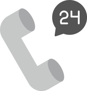 Web Kullanımı için 24Saat Simgesi, Basit Vektör İllüstrasyonu