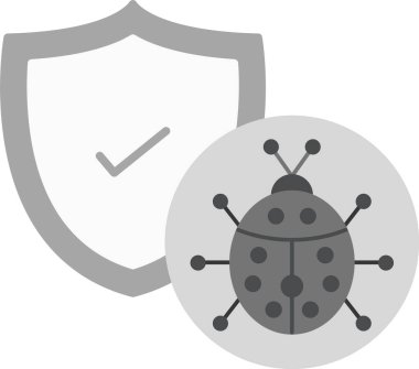 Antivirüs Simgesi, Web Kullanımı için Basit Vektör İllüstrasyonu