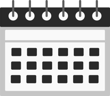 Web Kullanımı için Takvim Simgesi, Basit Vektör İllüstrasyonu