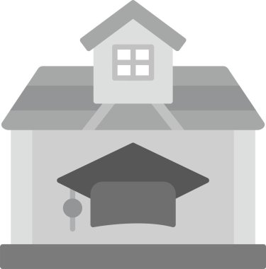 Web Kullanımı İçin Ev Eğitimi Simgesi Basit Vektör İllüstrasyonu