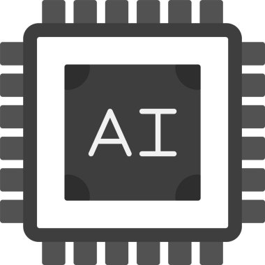 Yapay zeka simgesi, ai ile ilgili vektör çizimi