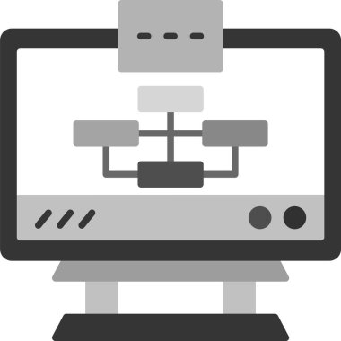 Web Kullanımı için Algoritma Simgesi, Basit Vektör İllüstrasyonu