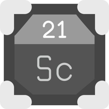 21 Scandium Simgesi, Web Kullanımı için Basit Vektör İllüstrasyonu