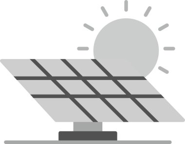 Web kullanımı için Güneş Paneli Simgesi, Basit Vektör İllüstrasyonu