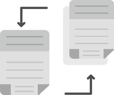 Web Kullanımı için Dosya Paylaşımı Simgesi, Basit Vektör İllüstrasyonu