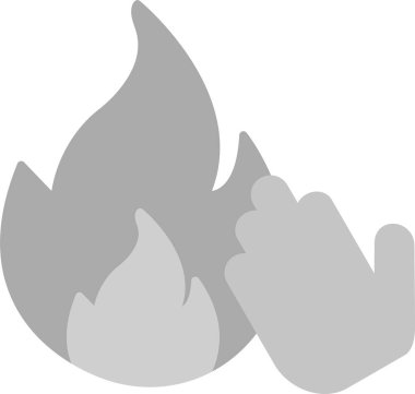 Web Kullanımı için Ateş Simgesi ve Basit Vektör İllüstrasyonu