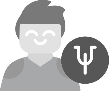 Psikolog Simgesi, Web Kullanımı için Basit Vektör İllüstrasyonu