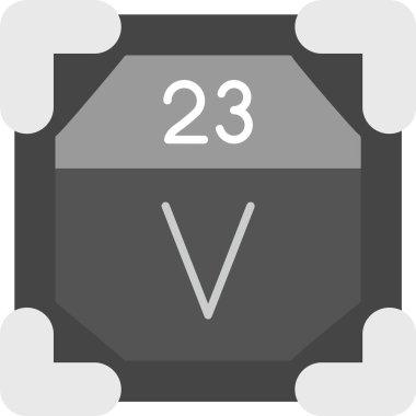 23 Vanadyum Simgesi, Web Kullanımı için Basit Vektör İllüstrasyonu