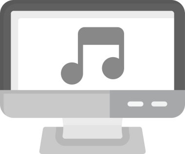 Web kullanımı için Müzik Simgesi, Basit Vektör İllüstrasyonu