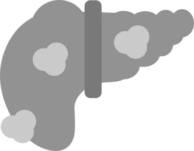 Karaciğer Kanseri Simgesi, Web Kullanımı için Basit Vektör İllüstrasyonu