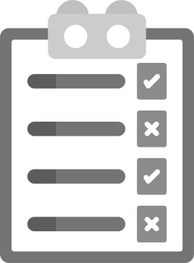 Web Kullanımı için Kontrol Listesi Simgesi, Basit Vektör İllüstrasyonu