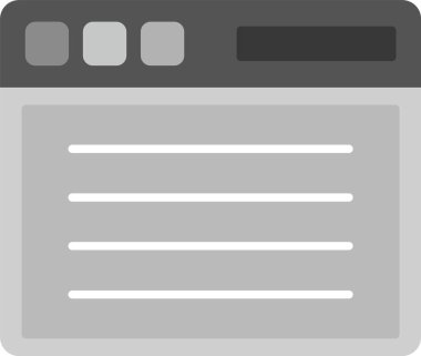 Web Tarayıcı Simgesi, Web Kullanımı için Basit Vektör İllüstrasyonu