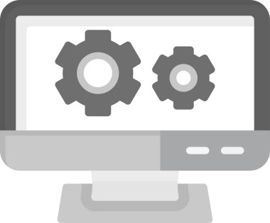 Web Kullanımı için Ayarlar Simgesi, Basit Vektör İllüstrasyonu