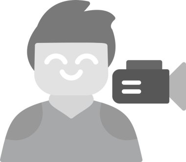 Web Kullanımı için Görüntü Yönetmeni Simgesi, Basit Vektör İllüstrasyonu