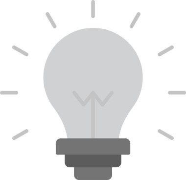 Ampul Simgesi, Web Kullanımı için Basit Vektör İllüstrasyonu