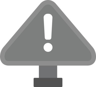 Web Kullanımı için Uyarı Simgesi, Basit Vektör İllüstrasyonu