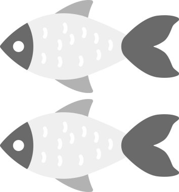 Web kullanımı için Balık Simgesi, Basit Vektör İllüstrasyonu