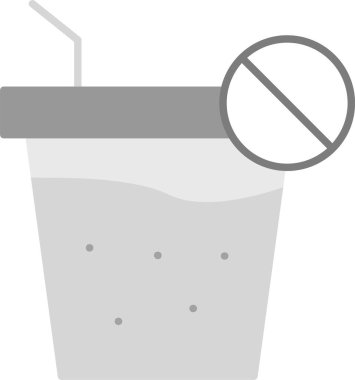 Web Kullanımı için İçecek Simgesi Yok, Basit Vektör İllüstrasyonu