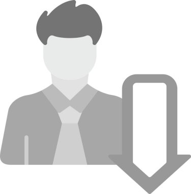 Web Kullanımı için Kullanıcı Aşağı Simgesi, Basit Vektör İllüstrasyonu