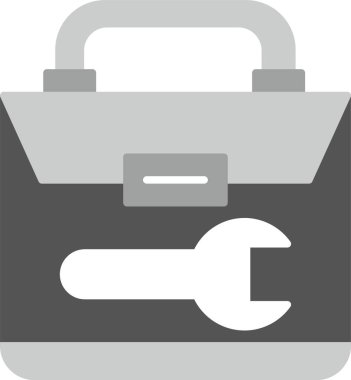 araç kutusu vektör simgesi. Beyaz arkaplanda düz stil tasarım sembolü. inşaat ve onarım sembolü