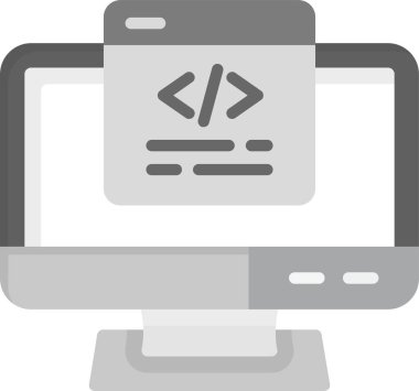 Web Kullanımı için Kodlama Simgesi, Basit Vektör İllüstrasyonu