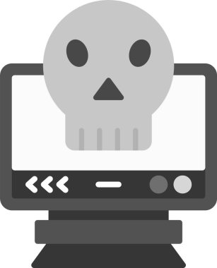 Web Kullanımı için Kötü Yazılım Simgesi, Basit Vektör İllüstrasyonu