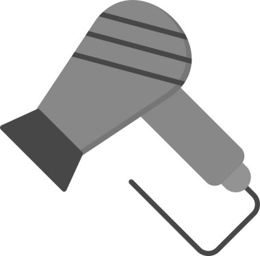 Saç Kurutma Simgesi, Web Kullanımı için Basit Vektör İllüstrasyonu