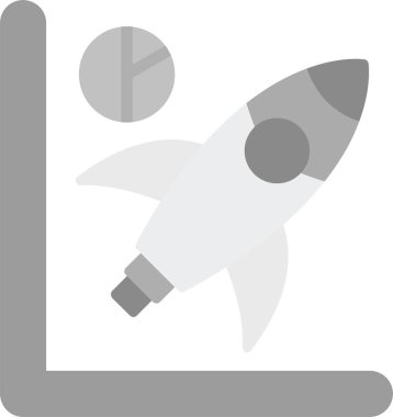 Roket Fırlatma Simgesi, Web Kullanımı için Basit Vektör İllüstrasyonu