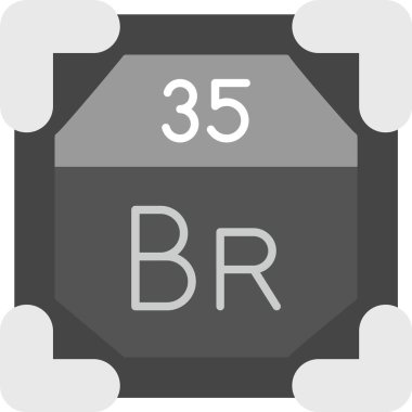 35 Bromine Simgesi, Web Kullanımı için Basit Vektör İllüstrasyonu