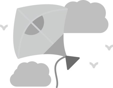 Kite Simgesi, Web Kullanımı için Basit Vektör İllüstrasyonu