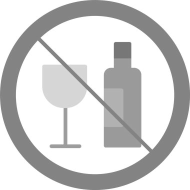 Web Kullanımı için Alkol Simgesi Yok, Basit Vektör İllüstrasyonu