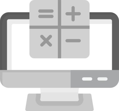 Web Kullanımı için Hesaplayıcı Simgesi, Basit Vektör İllüstrasyonu