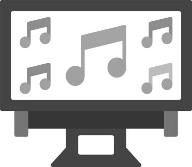 Web kullanımı için Müzik Simgesi, Basit Vektör İllüstrasyonu