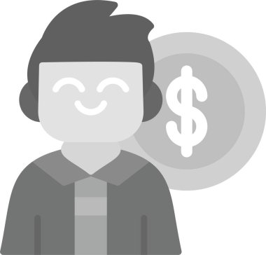 Web kullanımı için Satış Yöneticisi Simgesi, Basit Vektör İllüstrasyonu