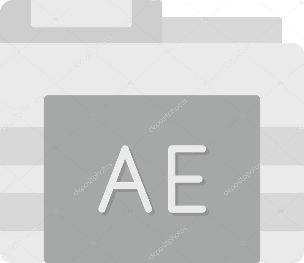 AE Icon, Simple Vector Illustration For Web Use