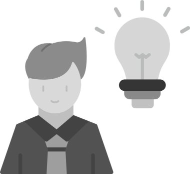 ampul ışığı fikri izole edilmiş simge tasarımı, vektör illüstrasyon grafiği